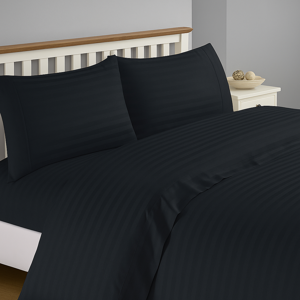 1200 Thread Count Cotton Stripe Deep Pocket Queen Sheet Set