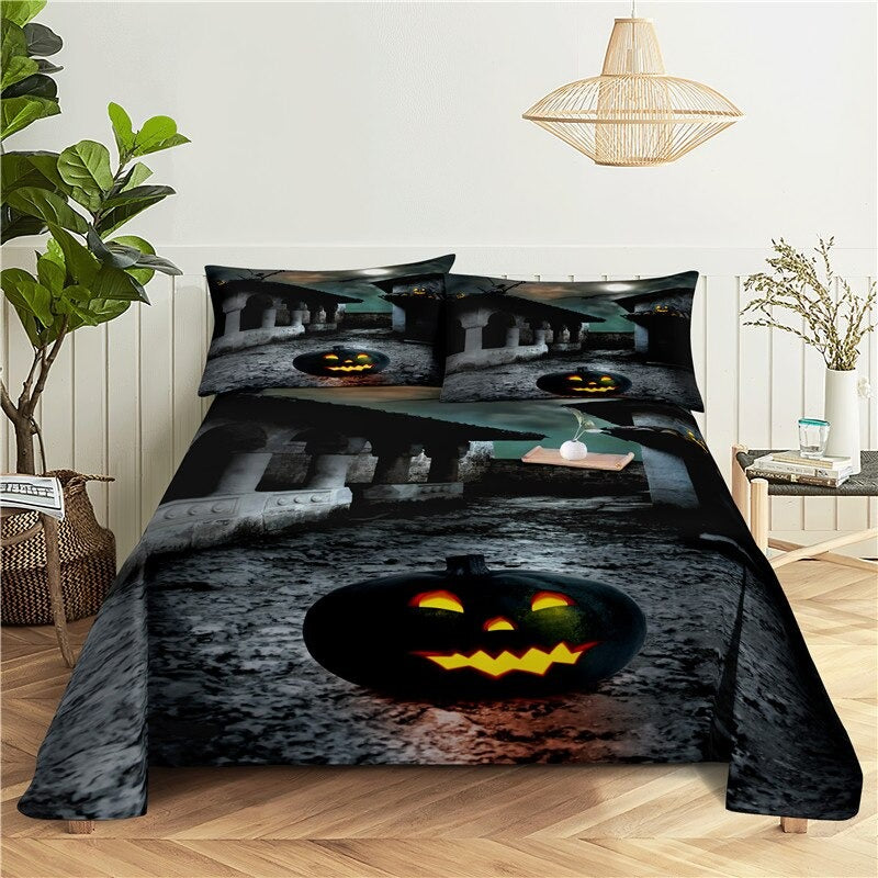 Halloween Print Polyester Bedding Set