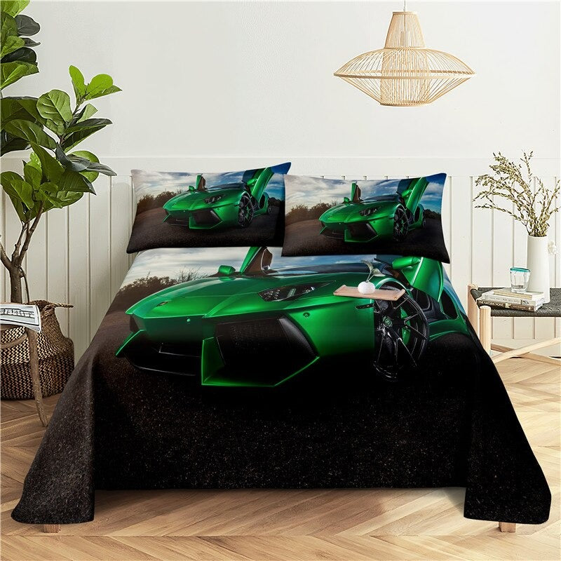 Sports Car Digital Print Sheet Set