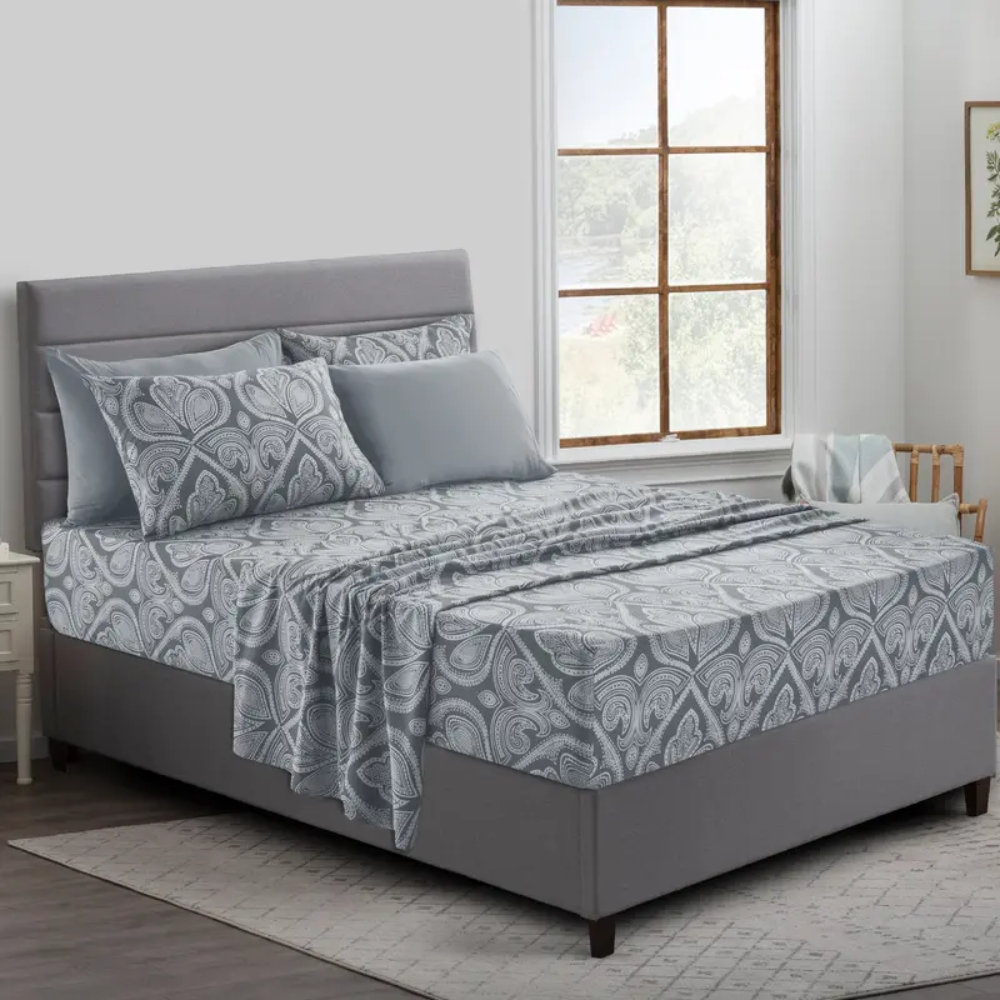 Pack Of 6 Embroidered Bed Sheet Set King