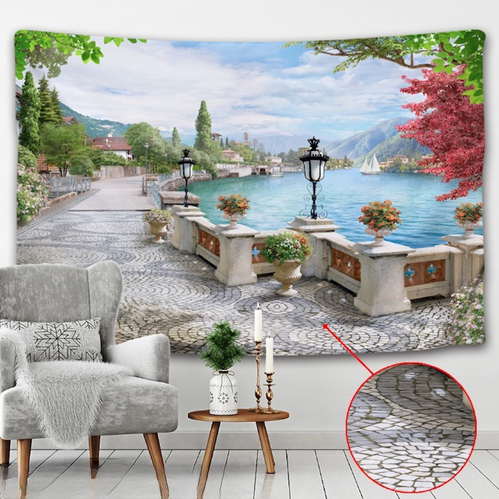 Nordic Style Scenery Tapestry Wall Hanging Tapis Cloth