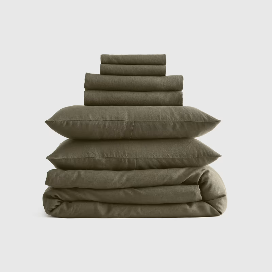 European Linen Bedding Bundle with 100% Natural Fabric Set