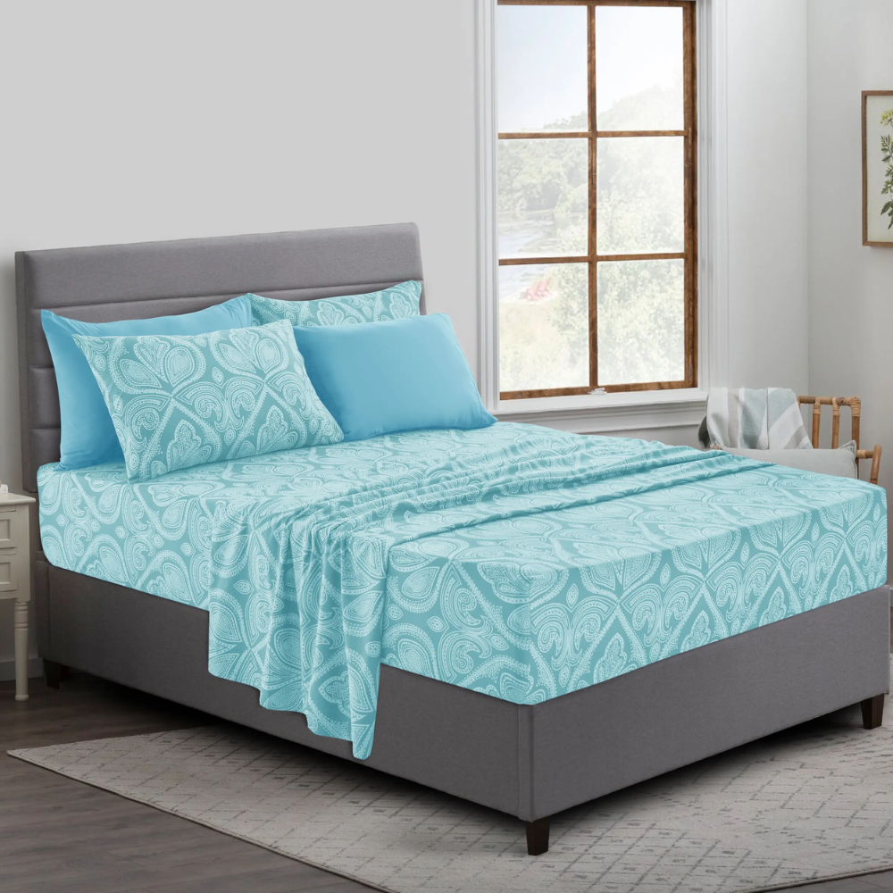 Pack Of 6 Embroidered Bed Sheet Set King