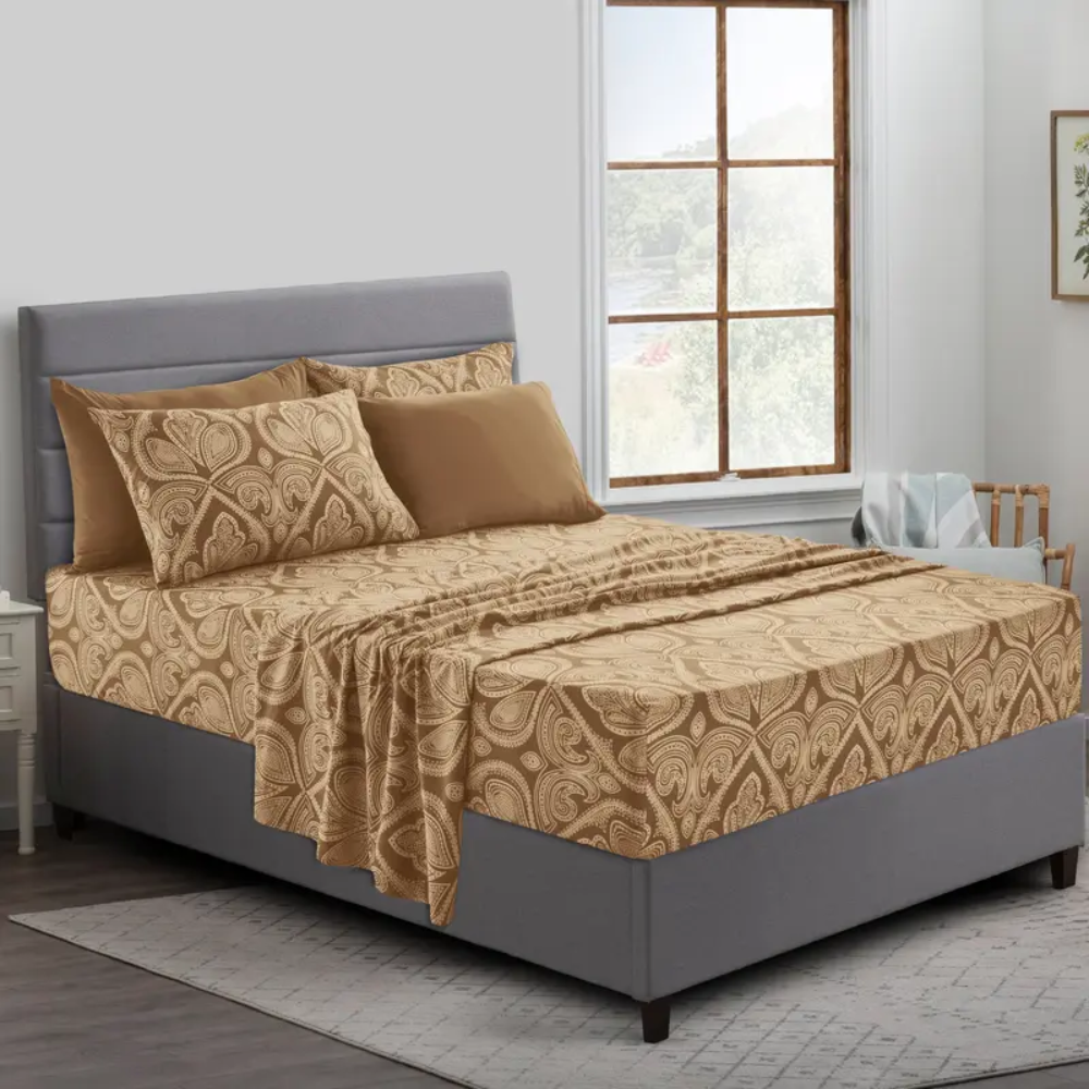Pack Of 6 Embroidered Bed Sheet Set King