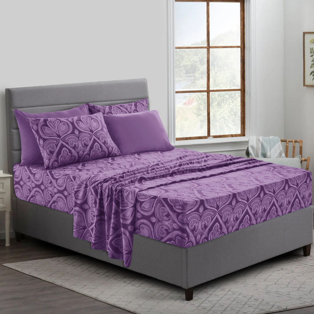 Pack Of 6 Embroidered Bed Sheet Set King