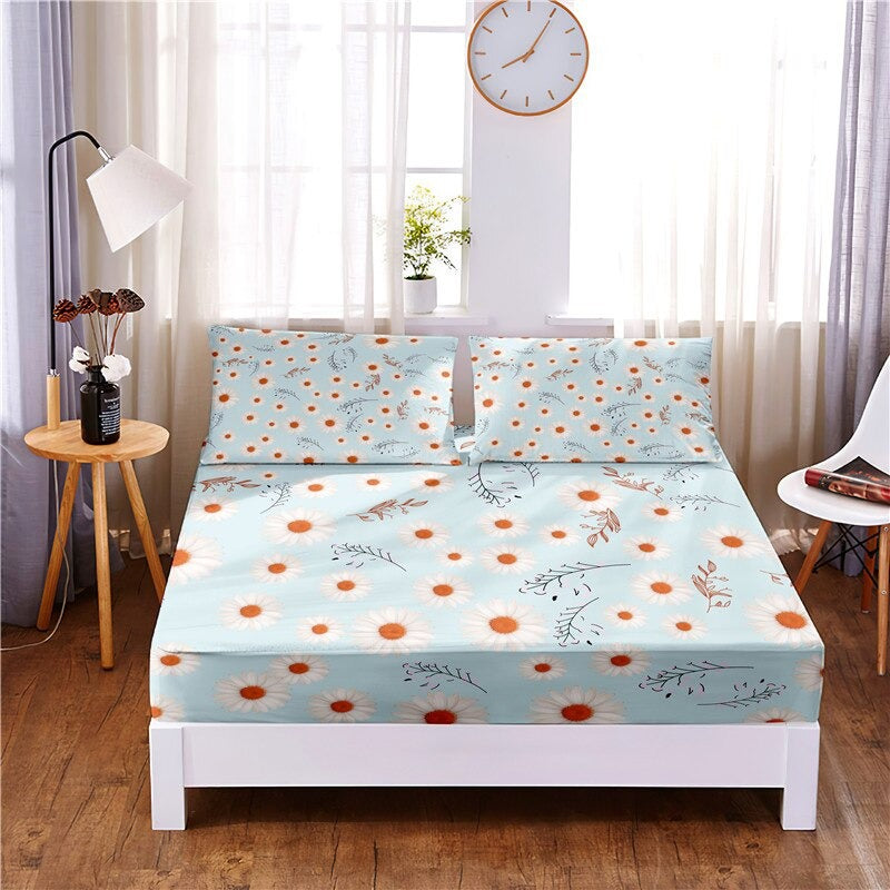 3 Pcs Little Daisy Digital Printed Polyester Bedding Set