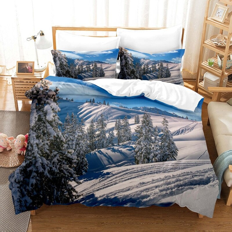 Glacier Skiing Duvet Cover Set