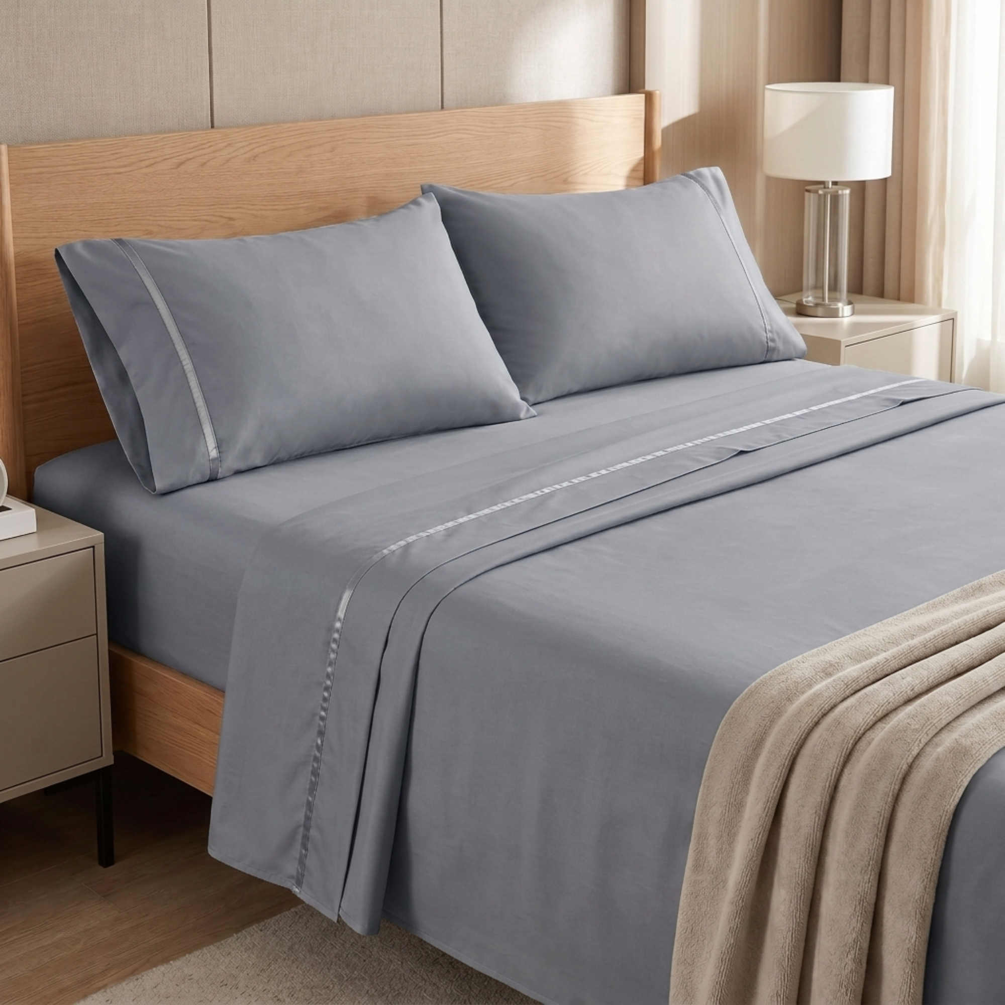 4 Piece Cooling Microfiber Bed Sheet Set With Deep Pocket
