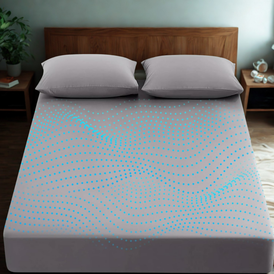 Grounding Sheet 90% Organic Cotton 10% Pure Silver Fitted Sheet for Better SleepGrounding Sheet 90% Organic Cotton 10% Pure Silver Color Fitted Sheet - Image 2