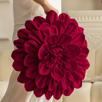 Christmas Velvet 3D Floral Patchwork Cushion Cover Decorative