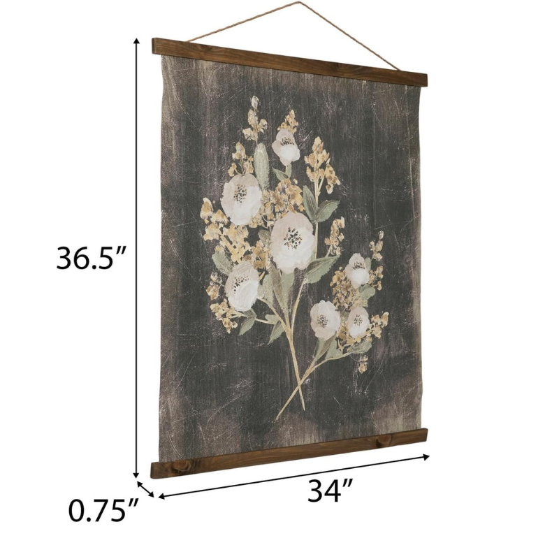 Rustic Floral Tapestry – Vintage Botanical Wall Hanging Decor
