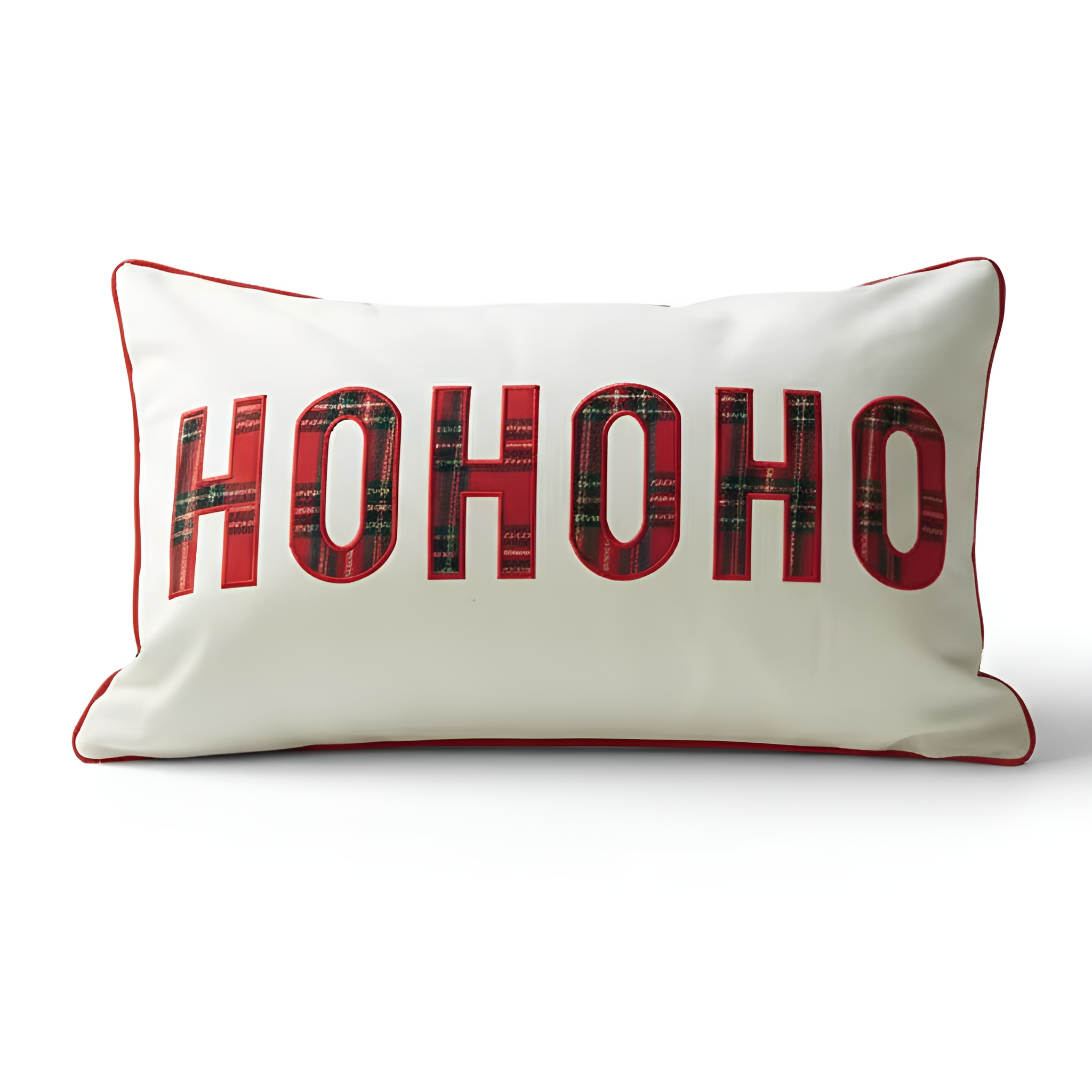 Christmas Themed Plaid Cushion Cover With Embroidered Snowflake DesignChristmas Themed Plaid Cushion Cover With Embroidered Snowflake Design - Image 11