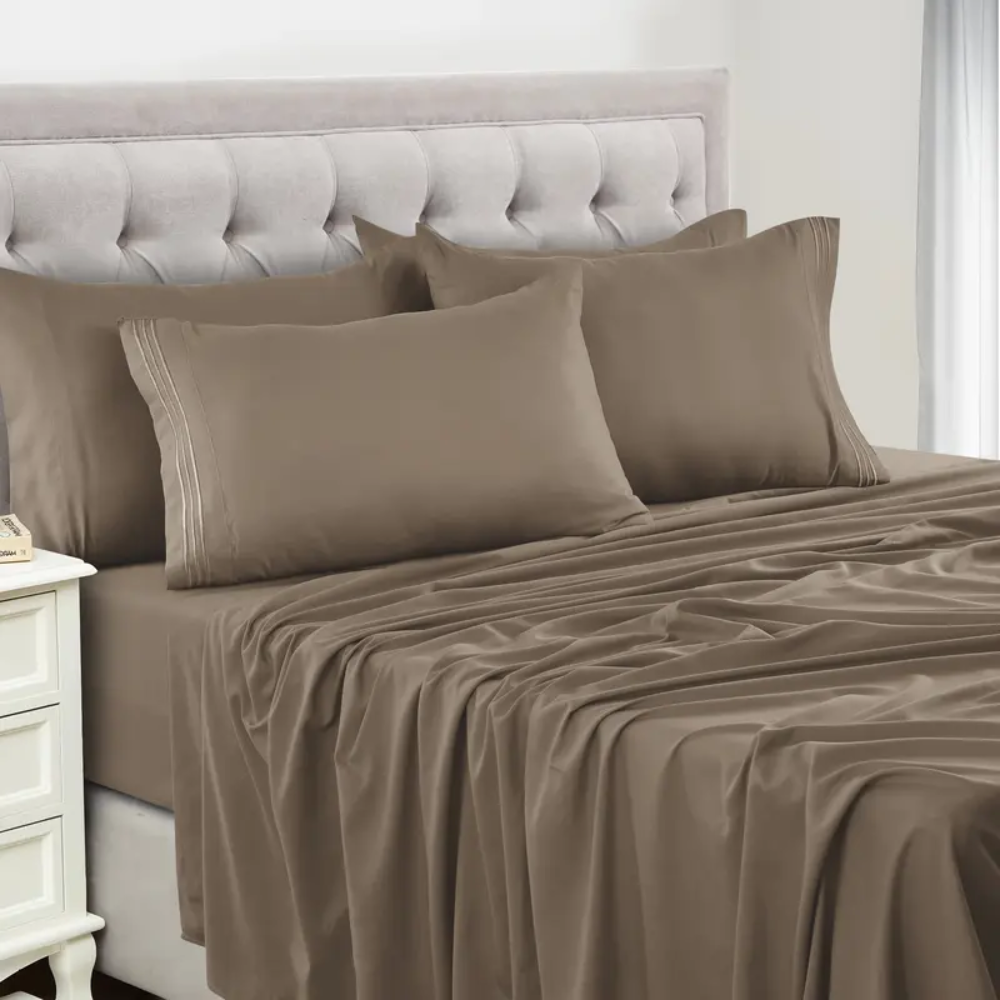 Pack Of 6 Embroidered Bed Sheet Set King