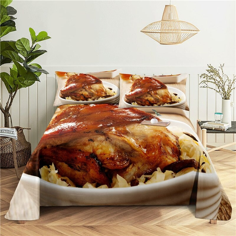 Delicious Food Print Flat Bedding Set