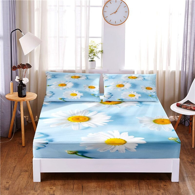 3 Pcs Little Daisy Digital Printed Polyester Bedding Set