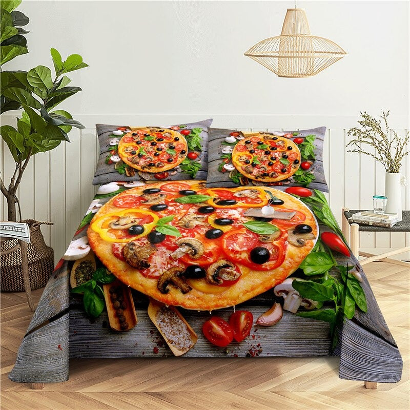 Delicious Food Print Flat Bedding Set