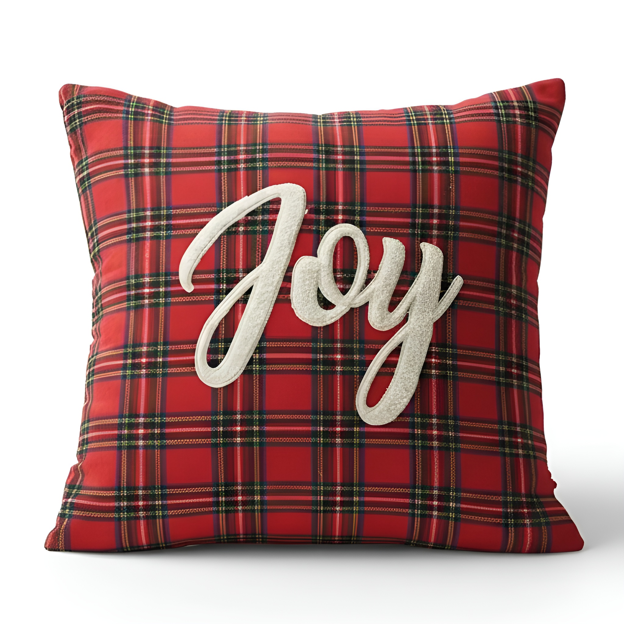 Christmas Themed Plaid Cushion Cover With EmbroideredChristmas Themed Plaid Cushion Cover With Embroidered - Image 13