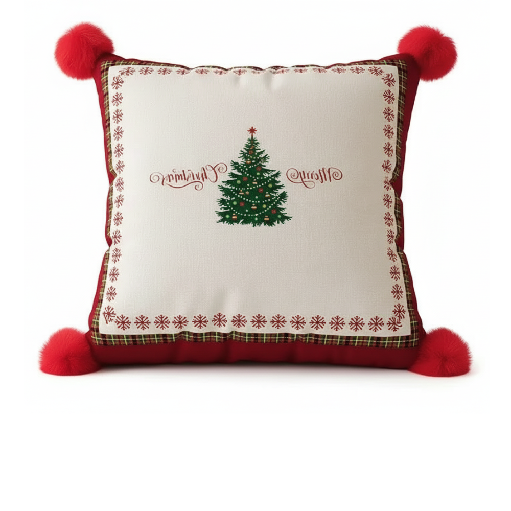Pack of 2 Double Sided Printed Christmas Cushion CoversPack Of 2 Double Sided Printed Christmas Cushion Covers - Image 2