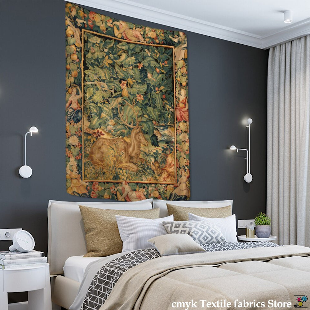Abstract Floral Tapestry Wall Hanging Tapis Cloth