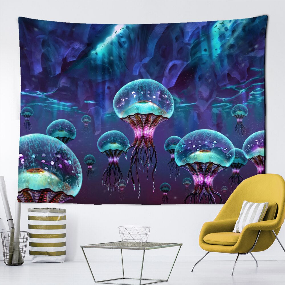 Jelly Fish Tapestry Wall Hanging Tapis Cloth