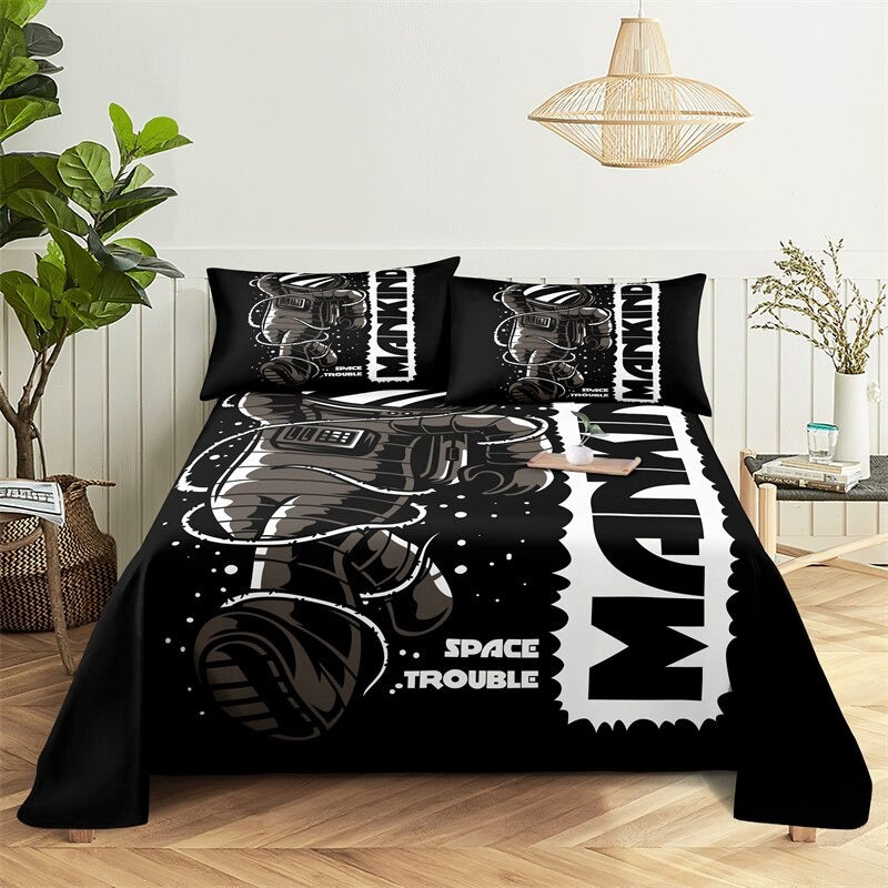 Cartoon Pattern Complete Bed Sheets And Pillowcases Set