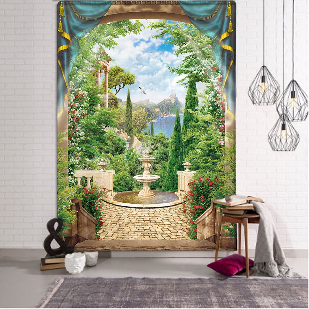 Corridor Scenery Tapestry Wall Hanging Tapis Cloth