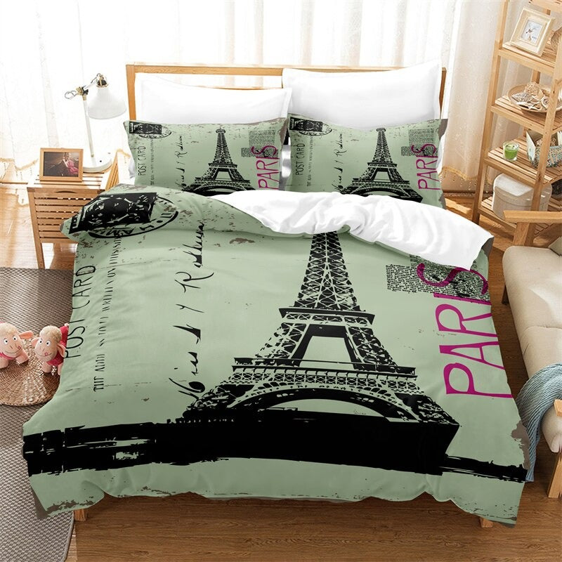Eiffel Tower Duvet Cover Set