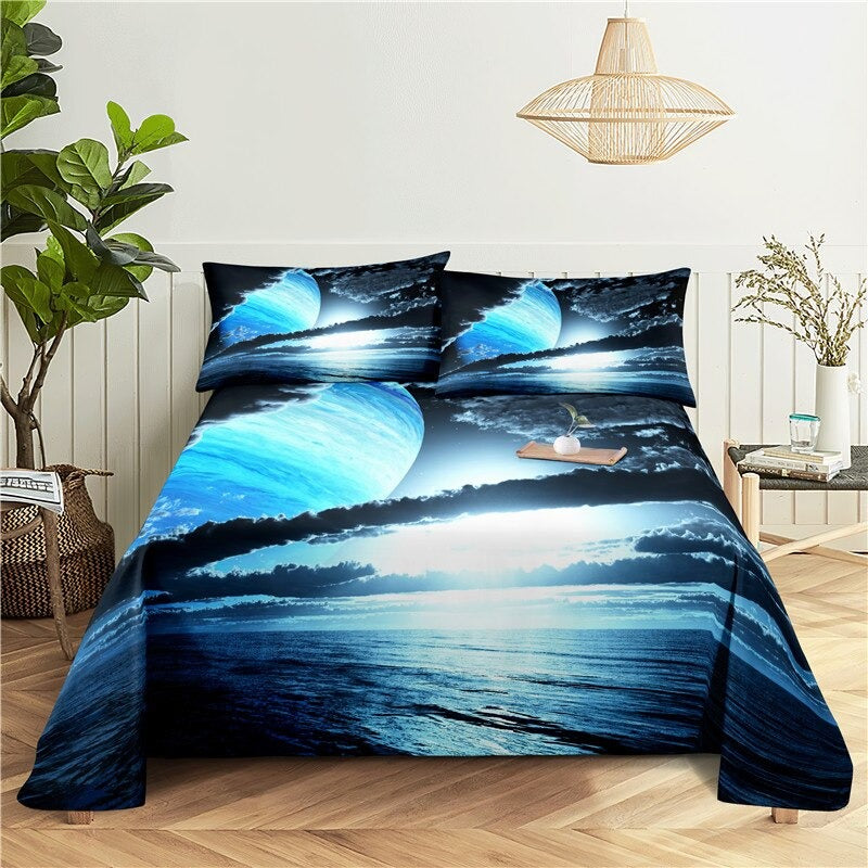 Night Scene Print Bedding Set
