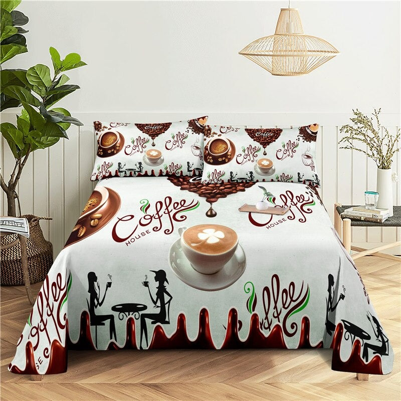 Delicious Food Print Flat Bedding Set