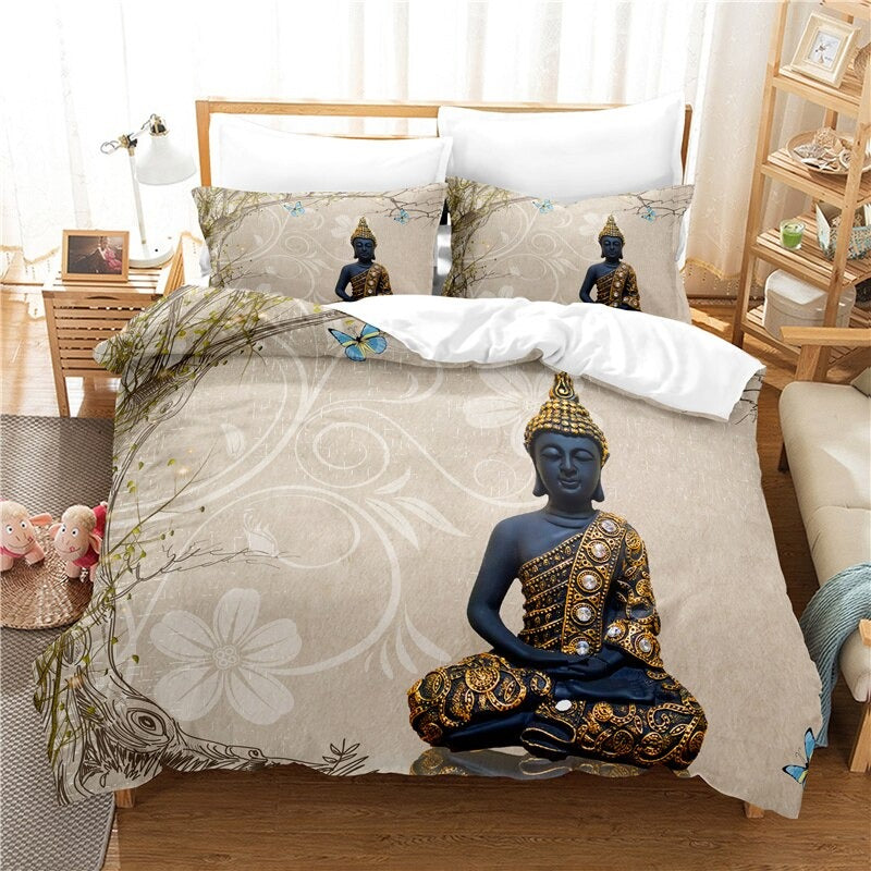 Buddha Statue Bedding Duvet Cover Set