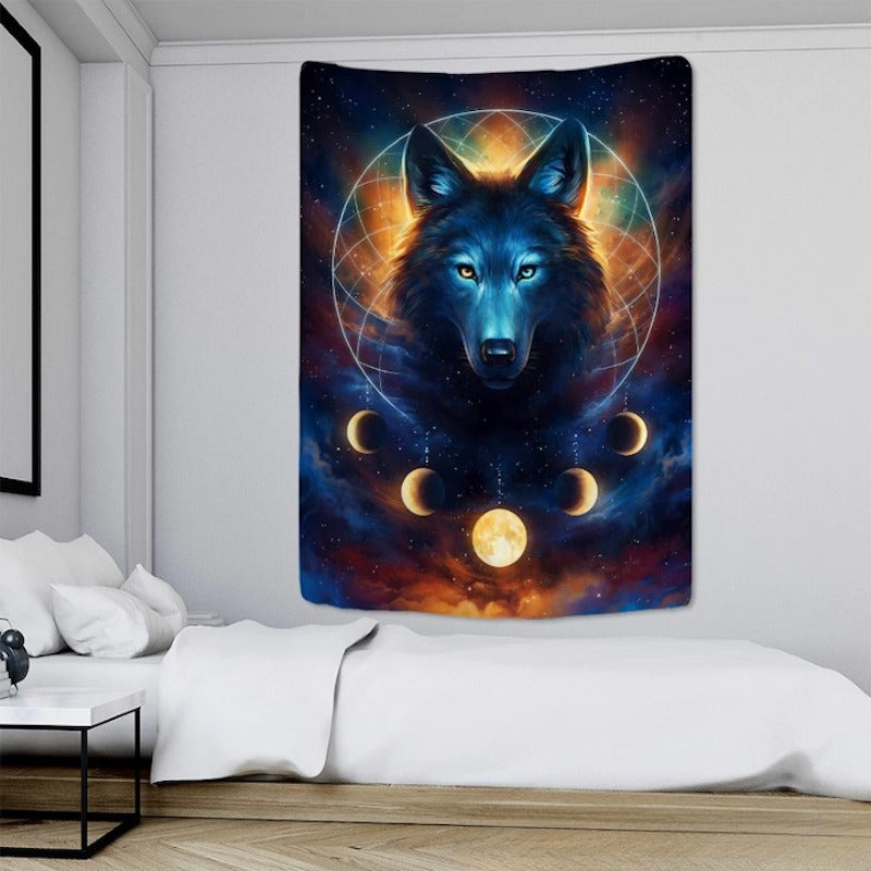 Snow Wolf Tapestry Wall Hanging Tapis Cloth