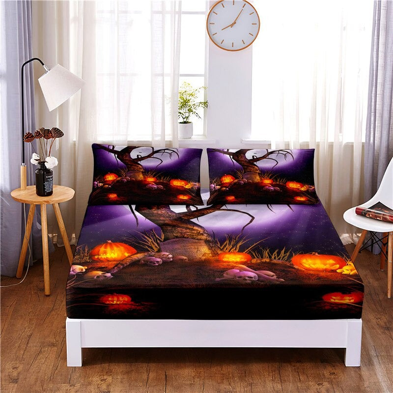 Pumpkin Festival Digital Printed 3pc Polyester Bedding Set