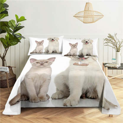 Lazy Cat Digital Printing Flat Sheet With Pillowcase
