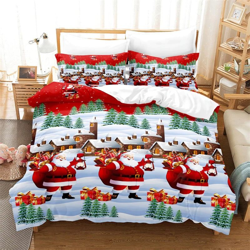 Christmas Pattern Duvet Cover & Pillowcase Complete Set