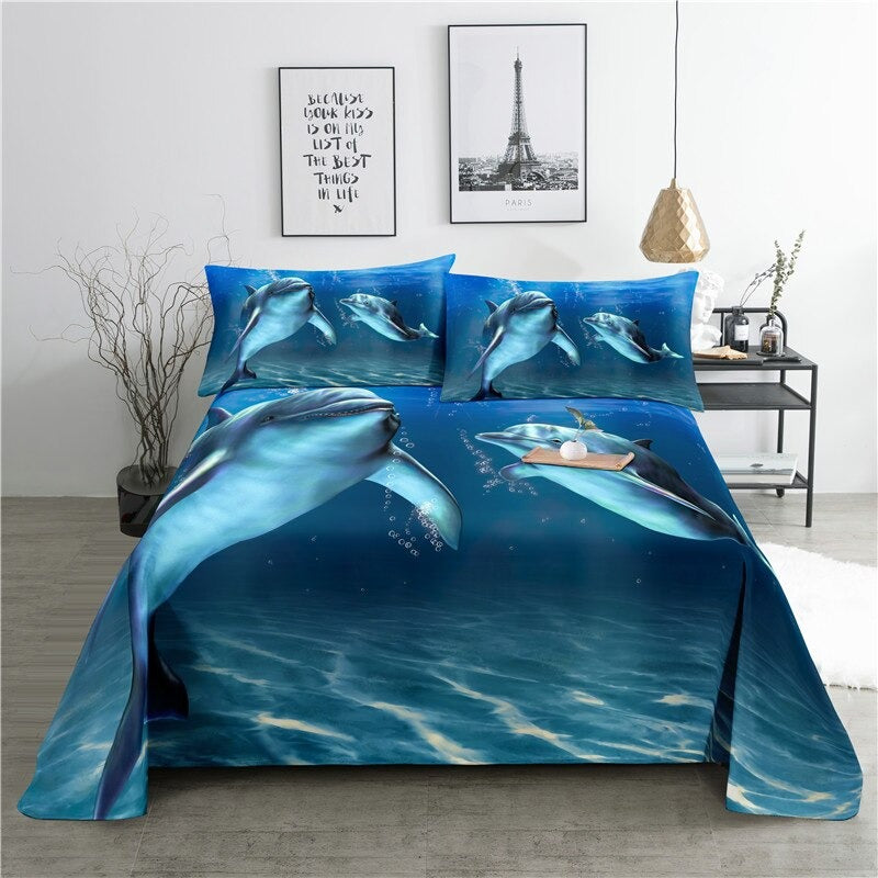 Printed Dolphins Bedding Set