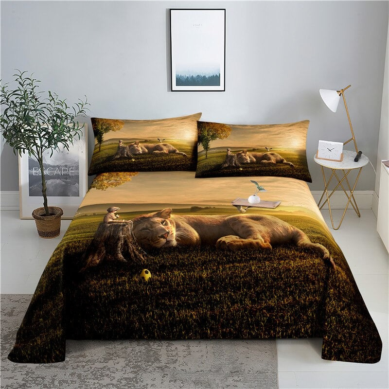 Warm Lion Printed Bedding SetWarm Lion Printed Bedding Set - Image 3
