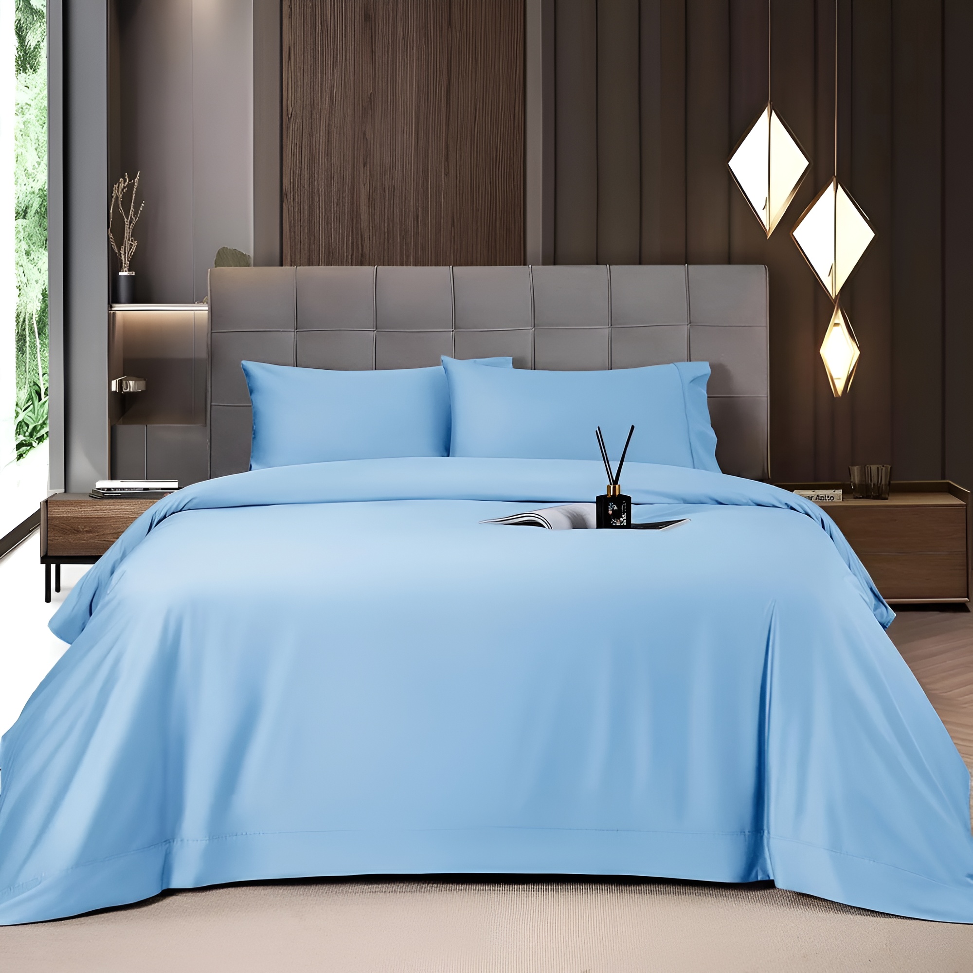 Bamboo Sheets Set 4/6 Pc,Cooling Breathable & Hotel Luxury Super Silky Soft, 16'' Deep Pocket, Wrinkle