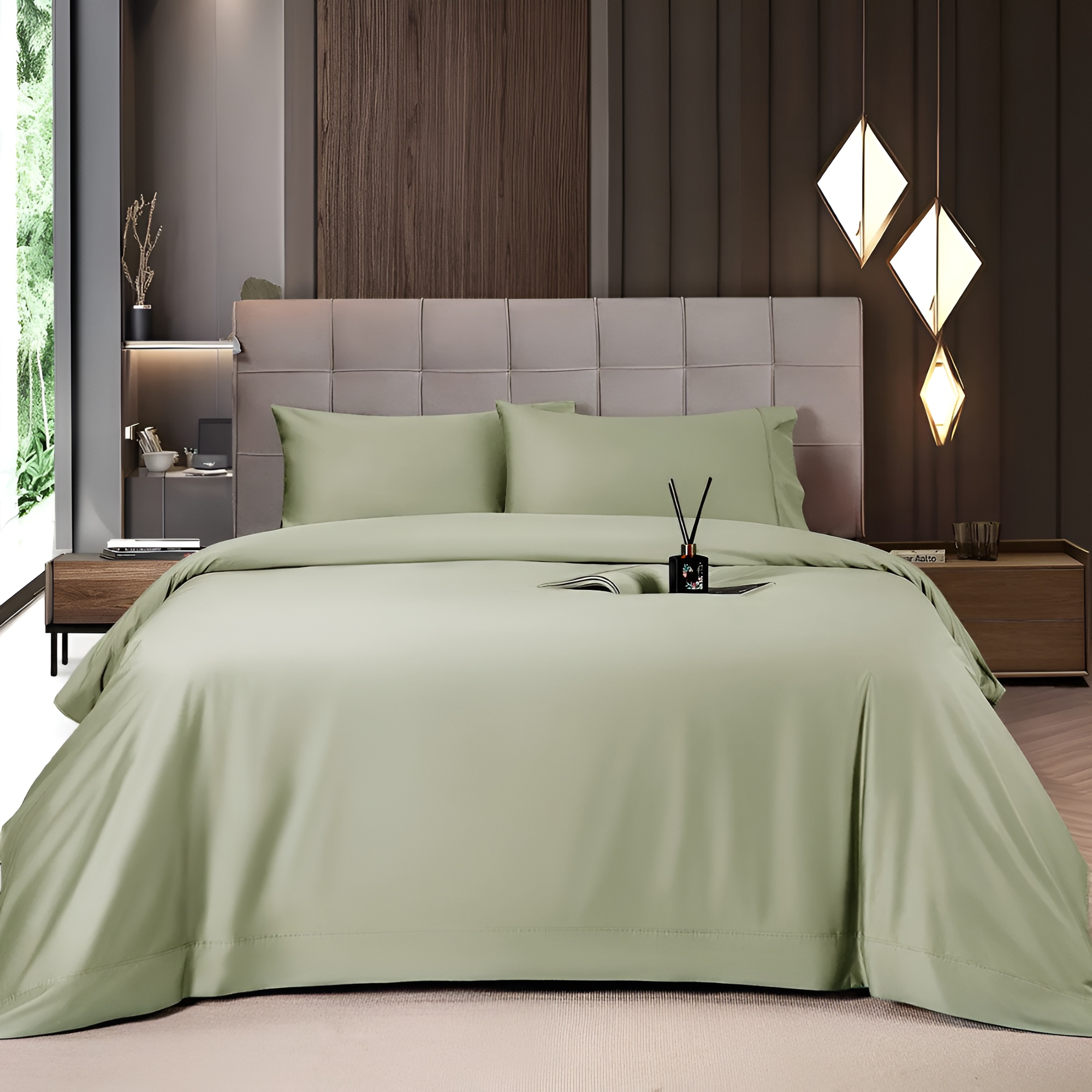Bamboo Sheets Set 4/6 Pc,Cooling Breathable & Hotel Luxury Super Silky Soft, 16'' Deep Pocket, Wrinkle