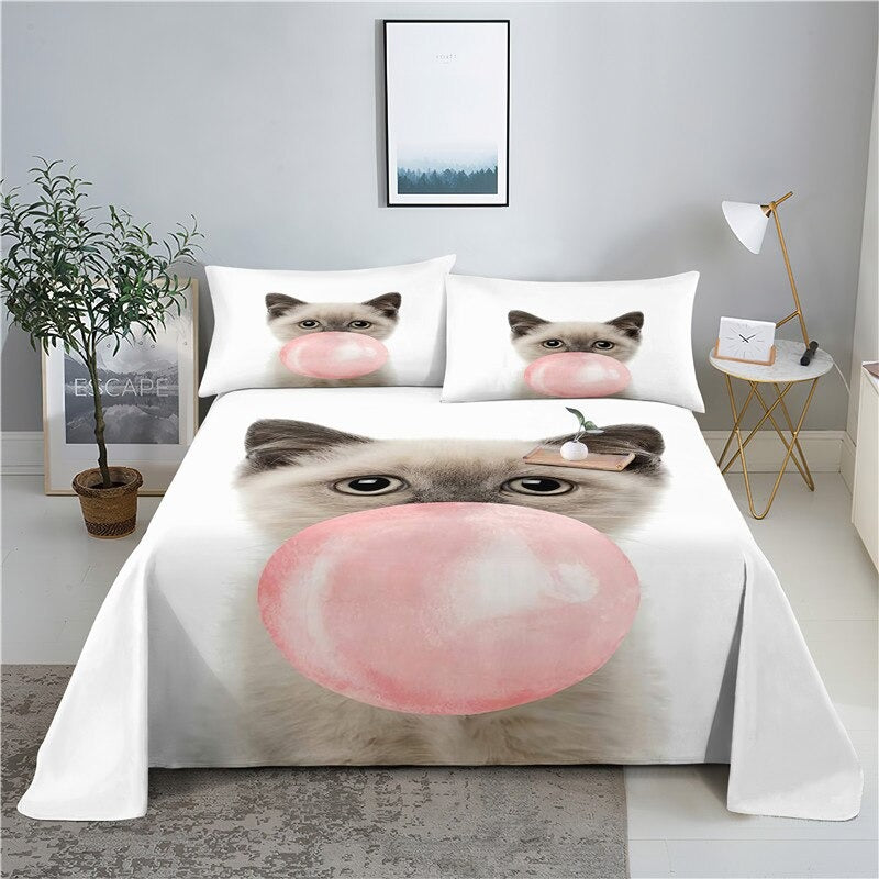 Printed Kitten Bedding Set