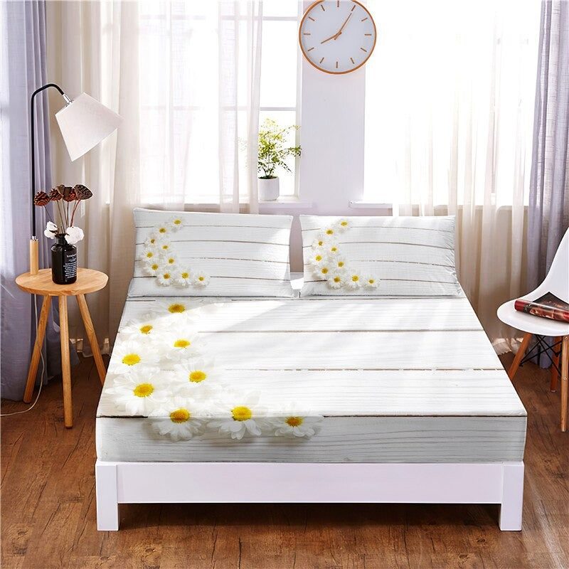 3 Pcs Little Daisy Digital Printed Polyester Bedding Set