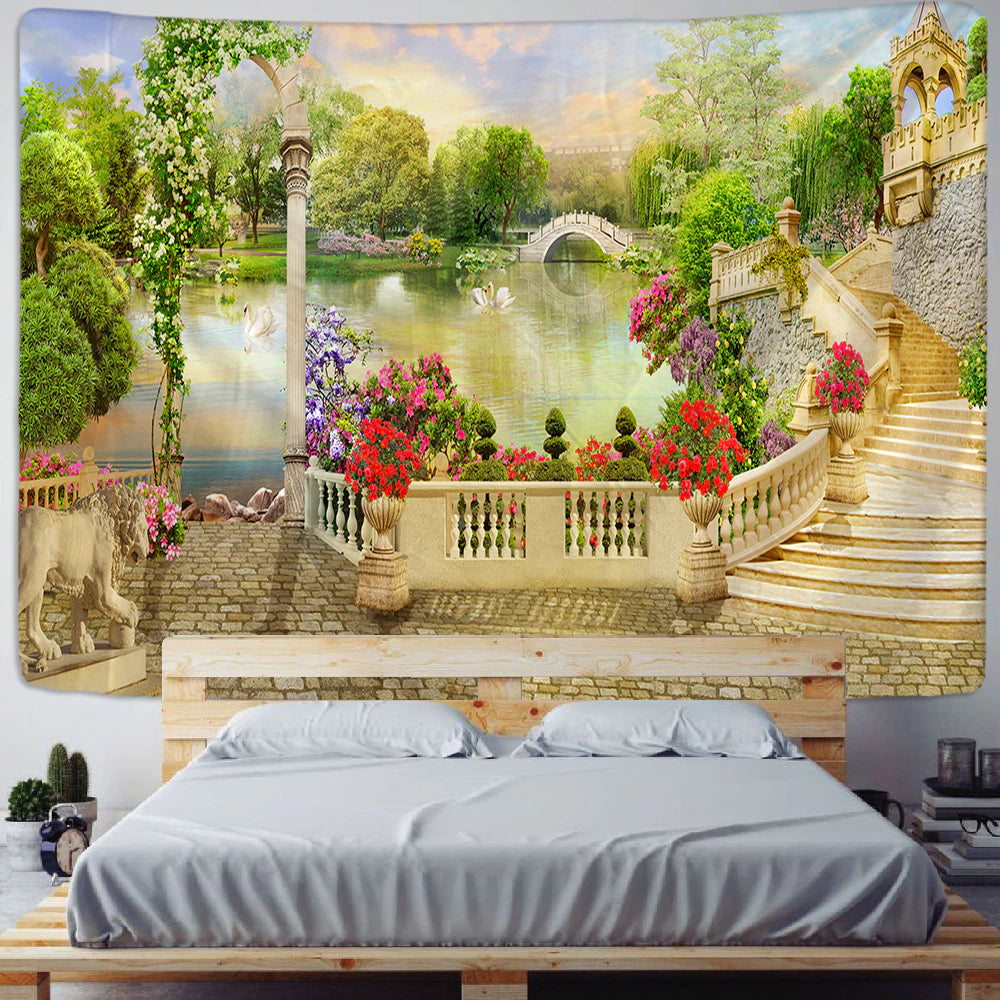 Corridor Scenery Tapestry Wall Hanging Tapis Cloth
