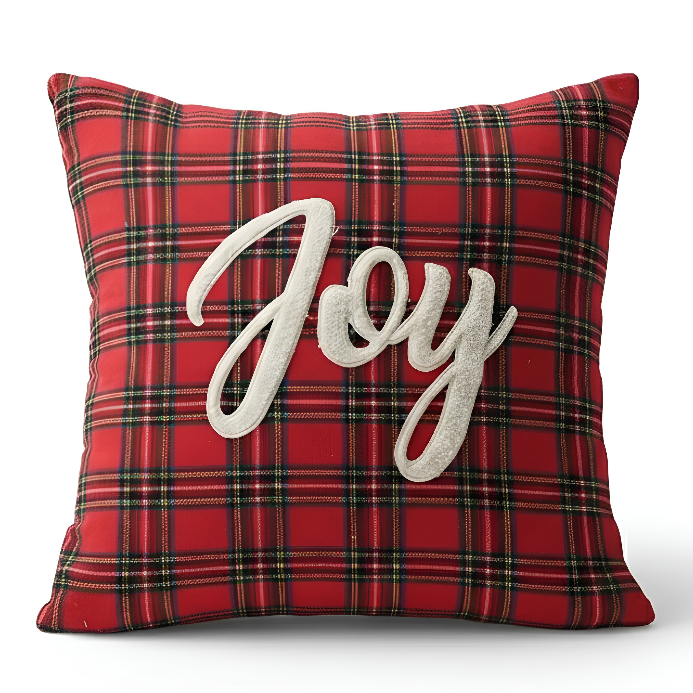 Plaid Print Christmas Decoration Pillow Case Cushion Cover