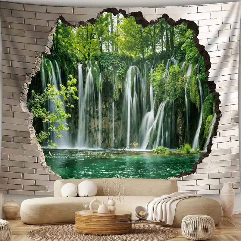 Stunning Immersive Waterfall Mural Wall Hanging Tapestry