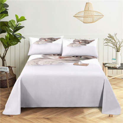 Lazy Cat Digital Printing Flat Sheet With Pillowcase