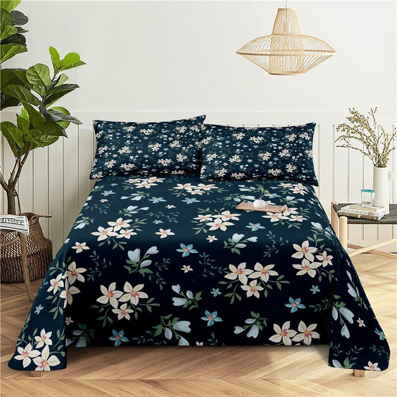 Floral Print 3D Bedding Duvet Set