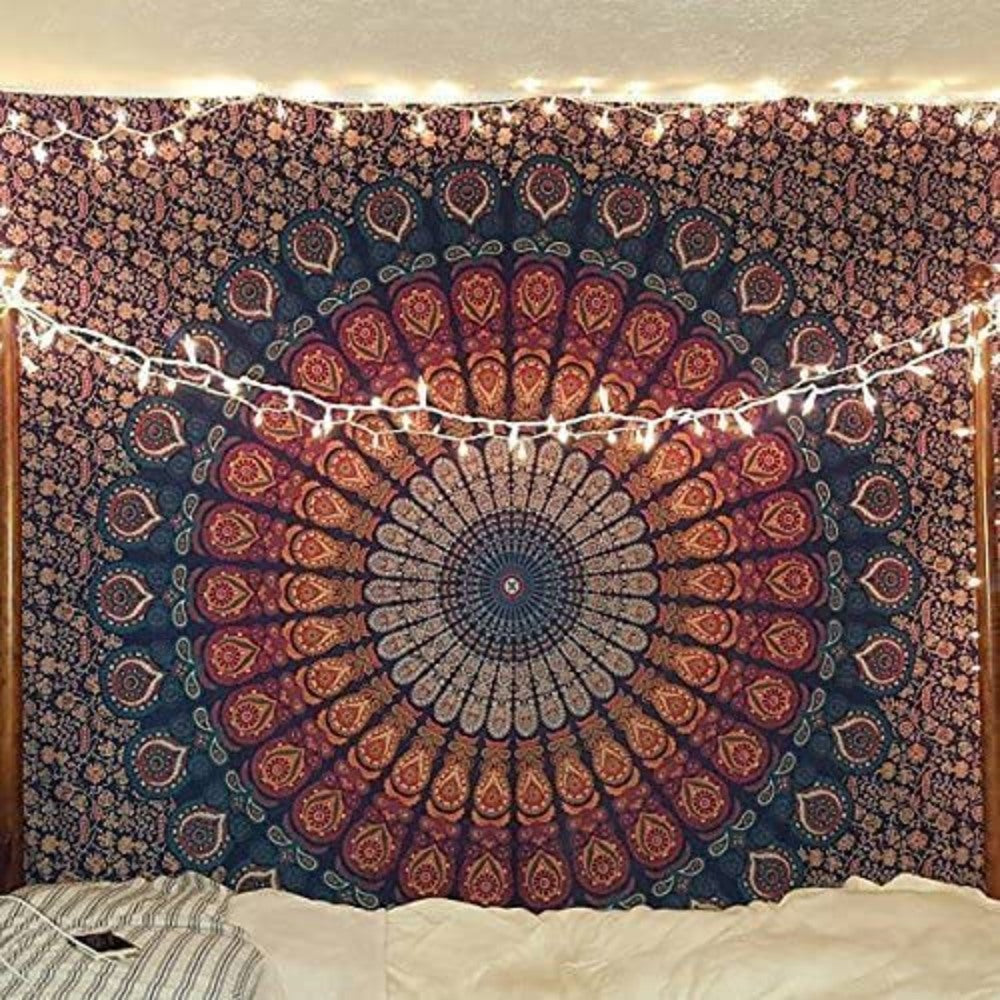 Bohemian Psychedelic Mandala Tapestry Wall Hanging Tapis ClothBohemian Psychedelic Mandala Tapestry Wall Hanging Tapis Cloth - Image 5