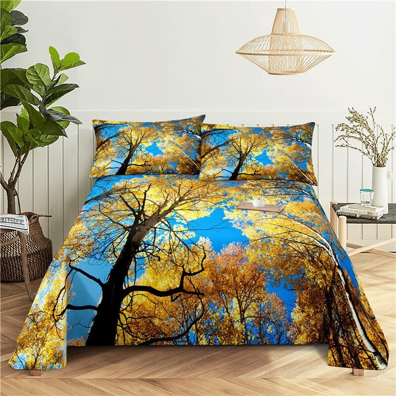 Maple Leaves Print Bedding Set