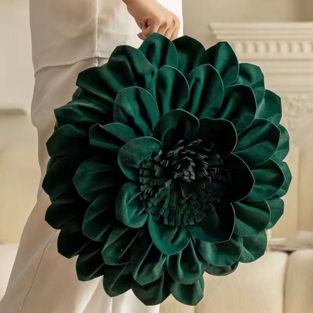 Christmas Velvet 3D Floral Patchwork Cushion Cover Decorative