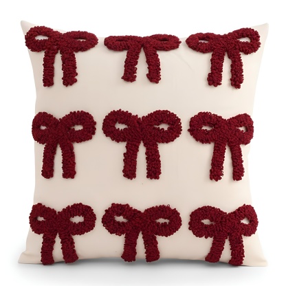 Christmas Decoration Tufted Throw Cotton Pillow Cover