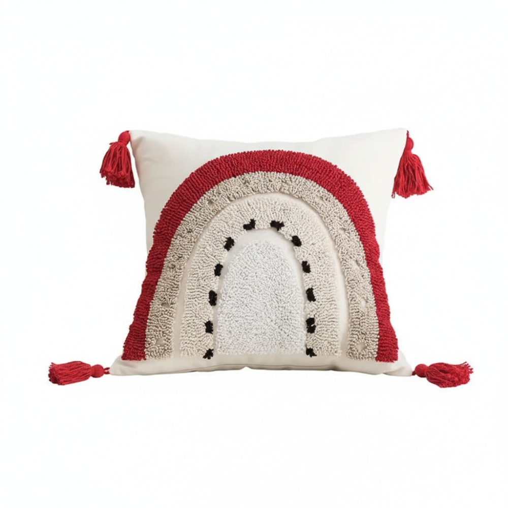 Christmas Geometric Tufted Embroidered Pillowcase